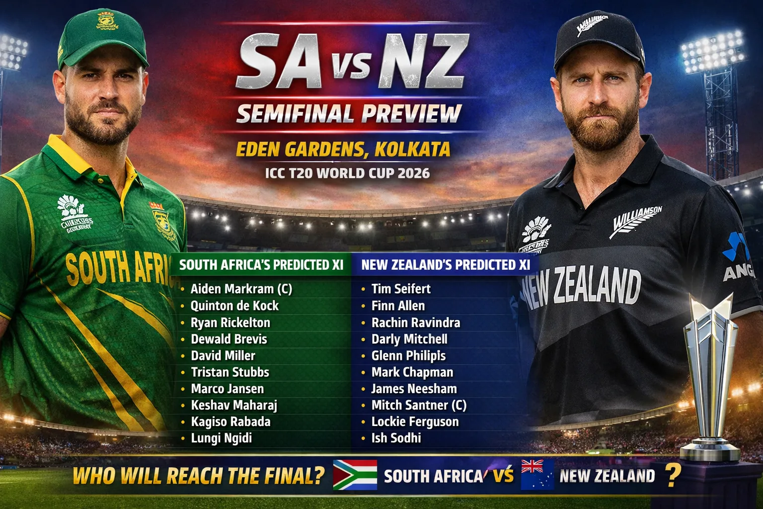 SA vs NZ Semifinal Preview: Predicted Playing 11, Winner and more